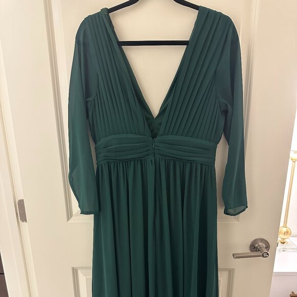 Love By Design Dresses & Skirts - LOVE BY DESIGN - Iris Plunge Neck Long Sleeve Maxi Dress - Large